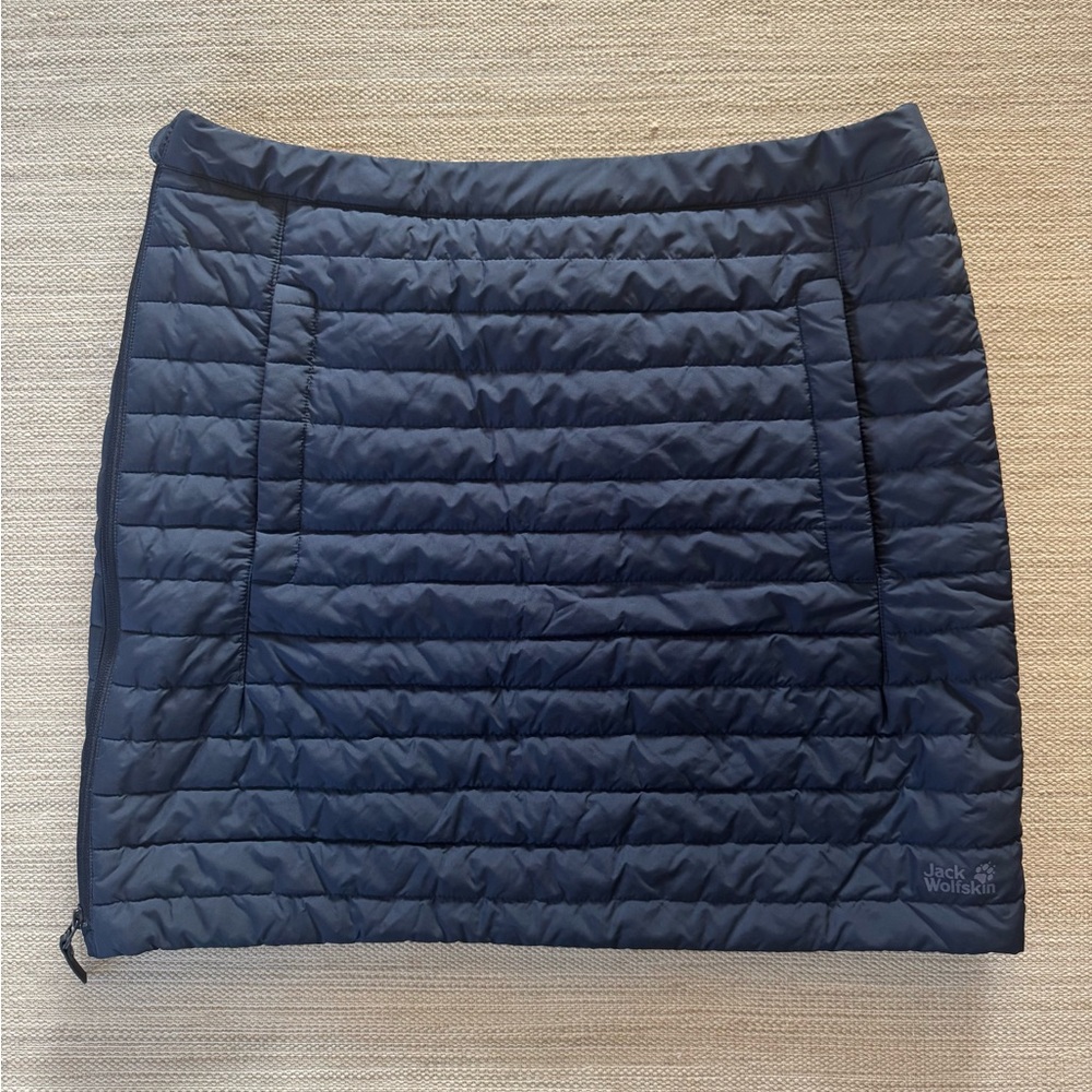Jack Wolfskin Iceguard navy blue puffer skirt full zip side pockets women’s XL